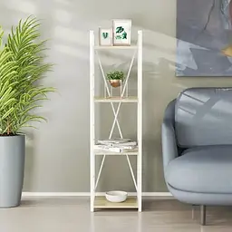 Етажерка 4/34 Ferrum-decor Серії Коннект 120x34x28 білий ДСП Дуб Сонома 16мм (FRD-104280)
