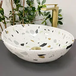 Умивальник VBI Parma terazzo glossy накладний VBI-011011, Цветной - мініатюра 2