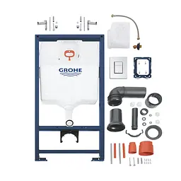 Комплект 4 в 1: Інсталяція Grohe Rapid SL 3 в 1 38772001 + Унітаз безободковий Kroner Eifel WHI523629 RIMLESS з сидінням Slim Duroplast / Soft-close / Quick relase KE523629WHIR (38772001KE523629) - мініатюра 3