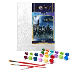 Картина за номерами WB Harry Potter: Гоґвортс вночі з фарбами металік extra 40х50см