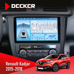 Штатна магнітола Renault Kadjar 2015-2018 Decker D9-010 6x128, DSP, 4G, 2K Decker (НФ-00004455)
