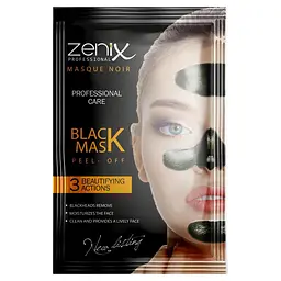 Чорна очищаюча маска-плівка для обличчя з вугіллям Zenix, 15 г (Liv411505)