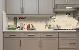 Вініловий кухонний фартух Символи Європи наклейка для кухні культура Абстракція Бежевий Happy Pocket Z181863 - мініатюра 5
