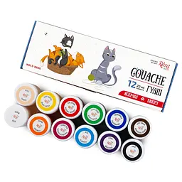 Набір гуашевих фарб Cats 12×20 мл ROSA Kids (4823098543084) - мініатюра 2