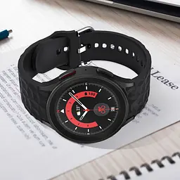 Ремінець для Samsung Galaxy Watch 4 44mm - чорний ширина кріплення 20мм силікон Watchbands Diamond (W28-2WB10289017) - мініатюра 3