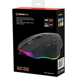 Миша Real-EL RM-555 USB Black (EL123200032) - мініатюра 4