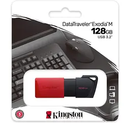USB флеш-накопичувач Kingston DataTraveler Exodia M 128 ГБ Black/Red (DTXM/128GB) - мініатюра 3