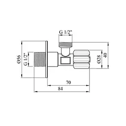 Кран приладовий Kroner KRP Eckventil C401 1/2"х1/2" ЗЗ - мініатюра 2