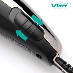 Машинка для стрижки волосся та бороди VGR Professional V-121, 8 насадок, ножиці, гребінець, від мережі 220 - мініатюра 4