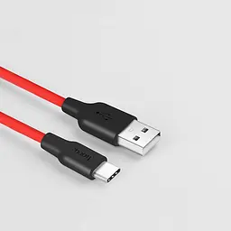 Дата кабель Hoco X21 Silicone Type-C Cable 1 м Чорний / Червоний - мініатюра 3