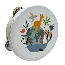 Дерев'яна іграшка Бубен "Дикі тварини" Bambi MD 0367-55 діаметр 15 см