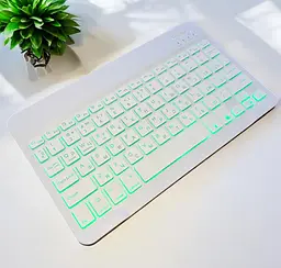 Бездротова клавіатура Primo KB02 Bluetooth з підсвічуванням White - мініатюра 7