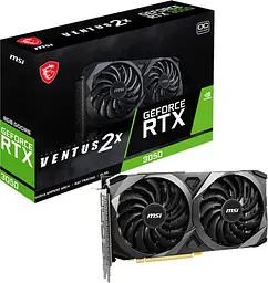 Відеокарта GeForce RTX 3050 8GB MSI Ventus 2X OC (RTX 3050 VENTUS 2X 8G OC) Б/В