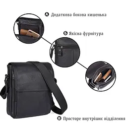 Сумка 14545 із натуральної шкіри Vintage чорна - мініатюра 8