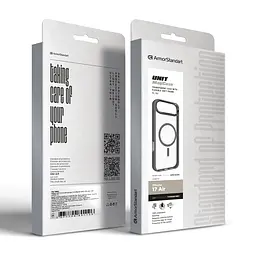 Чехол Apple iPhone 17 Air, Unit MagSafe, серый, прозрачный, магсейф, противоударный, магнитный, панель-накладка с поддержкой MagSafe, с поддержкой беспроводной зарядки, TPU+PC, защита всего корпуса, ударопрочный, ArmorStandart (ARM86309) - мініатюра 6