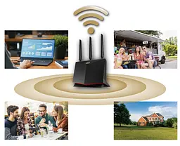 Asus Маршрутизатор 4G-AC86U AC2600 4xGE LAN, 1xGE WAN, 1xnanoSIM card, USB 2.0 MU-MIMO - мініатюра 6