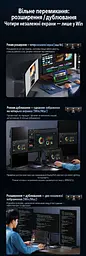 Док-станція USB-C UGREEN CM681 13 в 1 2 HDMI та DisplayPort кожен до 4K 60 Гц або 2K 144 Гц потрібен USB-C з DisplayPort MST темно-сірий (15978) - мініатюра 3