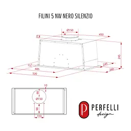 Витяжка повновбудована PERFELLI DESIGN FILINI 5 NW NERO SILENZIO - мініатюра 17