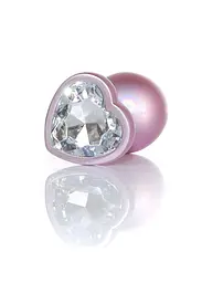 Анальна пробка - Jewellery Pearl Pink Heart Plug Clear L - мініатюра 3