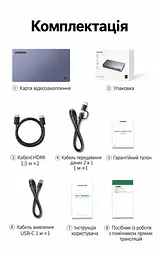 Двоканальна карта захоплення аудіо/відео UGREEN UG501 2 входи HDMI до 4K 30 Гц вихід USB-C до 1080p 60 Гц запис двох джерел за нестачі живлення потрібне USB-C 5 В мікрофонний і лінійний входи 3,5 мм USB 3.2 Gen 2 YUY2/MJPEG картинка в картинці й перемикання камер через програму трансляцій дві платформи через дві програми LED-індикація алюмінієвий корпус із вентиляцією силіконова основа кабель USB-C ↔ USB-C з адаптером USB-A у комплекті космічний сірий (35867) - мініатюра 4