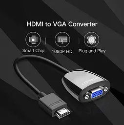 Конвертер-адаптер Ugreen MM105 HDMI to VGA Converter Black (40253) - мініатюра 6