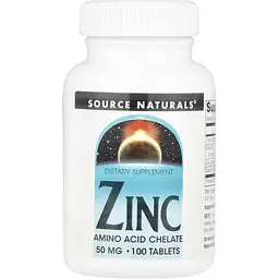 Цинк Source Naturals 50 мг 100 таблеток