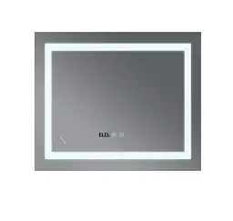 Дзеркало Mixxus WARM MR02-80x80 з LED Touch, Anti-fog, димером, регулюванням яскравості, годинником (MI6934) - мініатюра 3