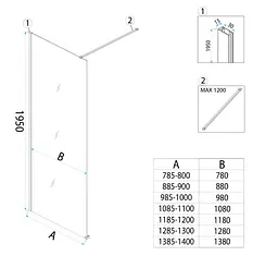 Душова стінка Rea Flexi 80x195 см transparent tytan KPL-K99467 - мініатюра 5