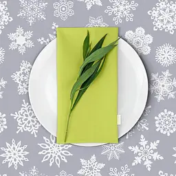 Скатертина Cosas Snowflakes CS2 водовідштовхувальна 100х100 см різнобарвна (Cloth_SnowflakesWhiteGrey_DUK_100x100) - мініатюра 2