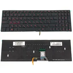 Клавіатура для ноутбука ASUS (G501 N501) rus чорний без фрейма підсвічування клавіш