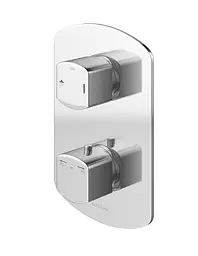 Душова система Kohlman Foxal 40 chrome з термостатом + BOX прихованого монтажу QW432FR40, Хром - мініатюра 2
