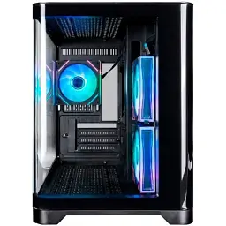 Корпус 1stPlayer UV6, Black, без БЖ, Mini Tower, Micro ATX / Mini ITX, 2xUSB 3.0, макс. CPU - 157 мм / VGA - 400 мм, 3x120 мм ARGB, бічна та передня панель із загартованого скла (UV6-BK-2FC7R-1FC7) - мініатюра 2