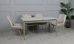 Стілець Ділан метал сидіння тканина 510x560x900 бежевий - мініатюра 10