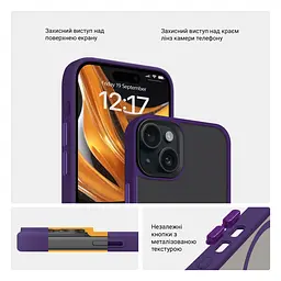Чехол для Apple iPhone 15 Plus, Uniq MagCase, фиолетовый, противоударный, панель-накладка с MagSafe, ударопрочный TPU+PC, с магнитом MagSafe, поддержка полноценной беспроводной зарядки, ArmorStandart (ARM75312) - мініатюра 3