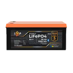 Акумулятор LP LiFePO4 64V - 50 Ah (3840Wh) (BMS 80A/50А) пластик Smart BT - мініатюра 2
