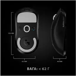 Миша бездротова Logitech G Pro X Superlight Wireless (910-005880) чорна - мініатюра 2