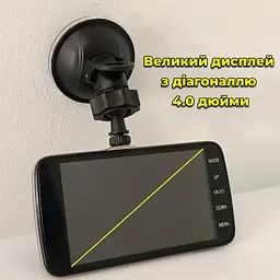 Відеореєстратор на 2 камери GT800 (спереду + позаду) HD - мініатюра 2