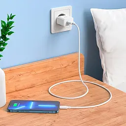 Зарядний пристрій HOCO Leisure single port charger C106A блок адаптер білий - мініатюра 3