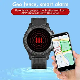 Смарт-годинник дитячі LEMFO D36 4G з камерою WI-FI GPS SIM-карта геозабором силіконовий ремінець Black Red (16735) - мініатюра 7