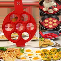 Силіконова форма для приготування оладок і яєчні Cake Maker, Kitchen Master Рожевий 87657 - мініатюра 4