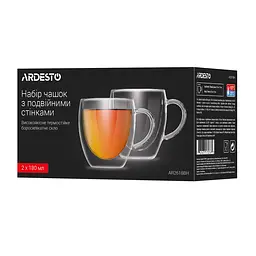 Уцінка. Набір чашок Ardesto з подвійними стінками 180 мл 2 шт. (AR2618BH)  - мініатюра 4