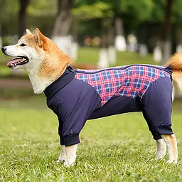 Комбінезон/попона для собак DoubleWin Recovery Suit Plaid Red
