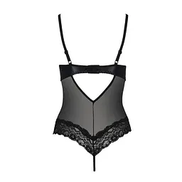 Боді з відкритими грудьми Passion Exclusive NORTH Body black L/XL - мініатюра 4
