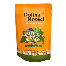 Вологий корм для котів Dolina Noteci Superfood з качкою і яловичиною пауч 85 г