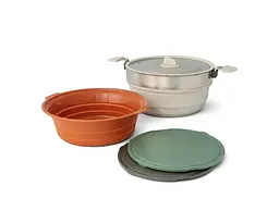 Набір посуду Sea to Summit Detour Camp Kitchen Kit 4P (каструля+миска+2 обробні дошки) Різнокольоровий