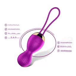 Вагінальні кульки Vibrating Silicone Kegel Balls USB 7 Function Фіолетовий - мініатюра 3