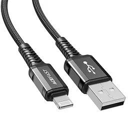 Дата кабель Acefast C1-02 USB to Lightning 2.4A 1.2 м Black - мініатюра 2