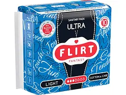 Прокладки гігієнічні FANTASY FLIRT ultra cotton & care 3 краплі 10 шт Денні