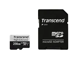 Карта пам'яті Transcend High Endurance microSDXC UHS-I (U3) + SD Adapter 256 GB (TS256GUSD350V) - мініатюра 2