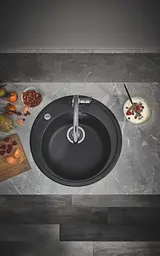 Кухонна мийка Grohe K200 из композита 31656AP0, Чорний матовий - мініатюра 4